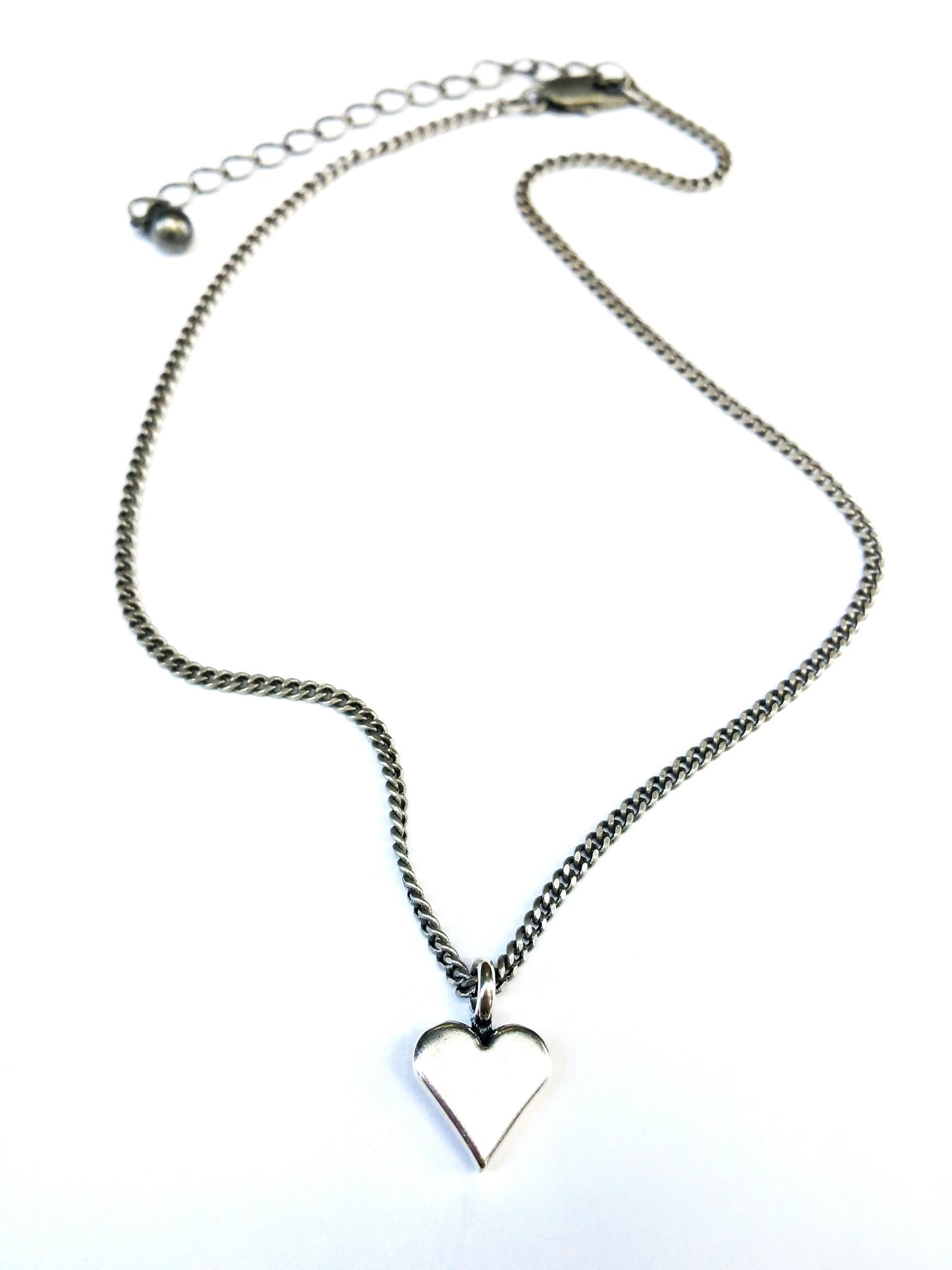 Sweet Heart Necklace - Sterling Silver Choker Charm