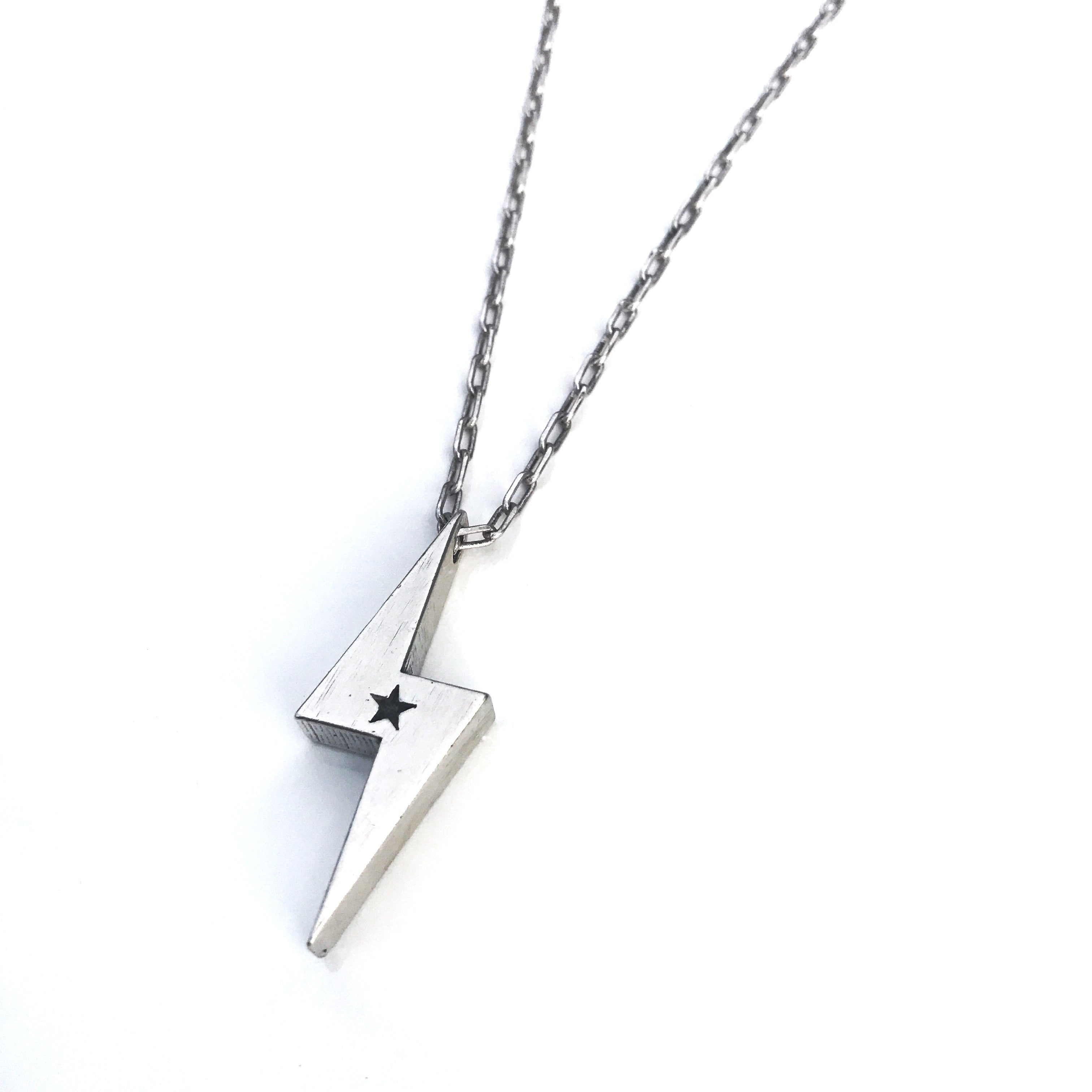 STRENGTH Lightning Bolt Necklace - Sterling Silver