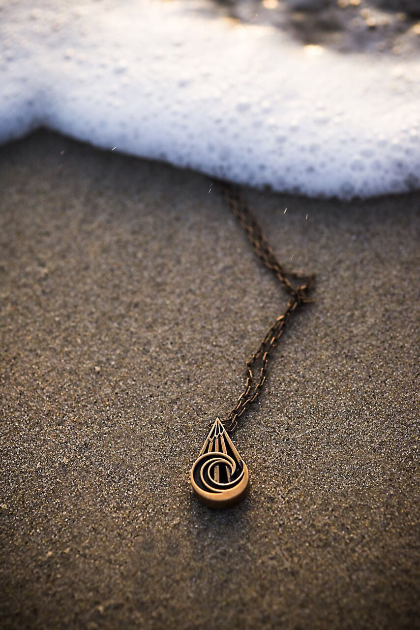 PEACE Mountain Wave Necklace - Bronze