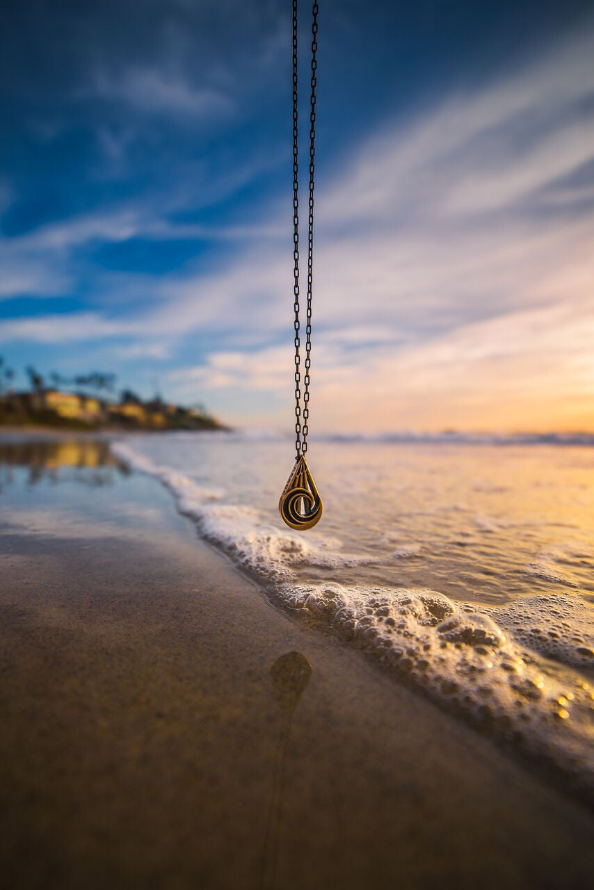 PEACE Mountain Wave Necklace - Bronze